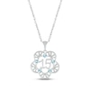 Thumbnail Image 1 of Aquamarine Quinceañera Flower Necklace 10K White Gold 18&quot;
