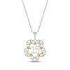 Thumbnail Image 1 of Citrine Quinceañera Flower Necklace 10K White Gold 18&quot;