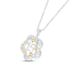 Thumbnail Image 1 of Citrine Quinceañera Flower Necklace 10K White Gold 18"