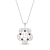 Thumbnail Image 1 of Garnet Quinceañera Flower Necklace 10K White Gold 18&quot;