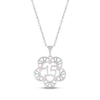Thumbnail Image 1 of Lab-Created Opal Quinceañera Flower Necklace 10K White Gold 18&quot;