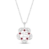 Thumbnail Image 1 of Lab-Created Ruby Quinceañera Flower Necklace 10K White Gold 18&quot;