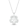 Thumbnail Image 1 of White Lab-Created Sapphire Quinceañera Flower Necklace 10K White Gold 18&quot;