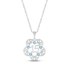 Thumbnail Image 0 of Swiss Blue Topaz Quinceañera Flower Necklace 10K White Gold 18"