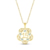 Thumbnail Image 1 of Aquamarine Quinceañera Flower Necklace 10K Yellow Gold 18&quot;