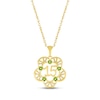 Thumbnail Image 1 of Peridot Quinceañera Flower Necklace 10K Yellow Gold 18&quot;