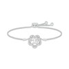 Thumbnail Image 1 of White Lab-Created Sapphire Quinceañera Bolo Bracelet Sterling Silver