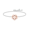Thumbnail Image 1 of Garnet Quinceañera Bolo Bracelet Sterling Silver & 10K Rose Gold