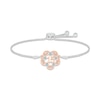 Thumbnail Image 0 of Swiss Blue Topaz Quinceañera Bolo Bracelet Sterling Silver & 10K Rose Gold