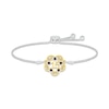Thumbnail Image 1 of Blue Lab-Created Sapphire Quinceañera Bolo Bracelet Sterling Silver & 10K Yellow Gold