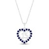 Thumbnail Image 0 of Blue Lab-Created Sapphire Quinceañera Heart Necklace Sterling Silver 18"