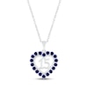 Thumbnail Image 1 of Blue Lab-Created Sapphire Quinceañera Heart Necklace Sterling Silver 18"