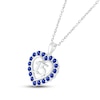 Thumbnail Image 1 of Blue Lab-Created Sapphire Quinceañera Heart Necklace Sterling Silver 18"