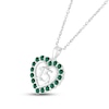 Thumbnail Image 1 of Lab-Created Emerald Quinceañera Heart Necklace Sterling Silver 18"