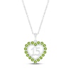 Thumbnail Image 1 of Peridot Quinceañera Heart Necklace Sterling Silver 18&quot;