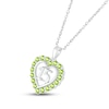 Thumbnail Image 2 of Peridot Quinceañera Heart Necklace Sterling Silver 18&quot;