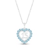 Thumbnail Image 1 of Swiss Blue Topaz Quinceañera Heart Necklace Sterling Silver 18&quot;