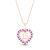 Thumbnail Image 1 of Amethyst Quinceañera Heart Necklace 10K Rose Gold 18&quot;