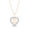 Thumbnail Image 0 of Aquamarine Quinceañera Heart Necklace 10K Rose Gold 18"