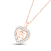 Thumbnail Image 1 of Aquamarine Quinceañera Heart Necklace 10K Rose Gold 18"