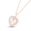 Thumbnail Image 2 of Aquamarine Quinceañera Heart Necklace 10K Rose Gold 18"