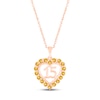 Thumbnail Image 0 of Citrine Quinceañera Heart Necklace 10K Rose Gold 18"