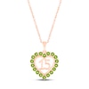 Thumbnail Image 1 of Peridot Quinceañera Heart Necklace 10K Rose Gold 18&quot;
