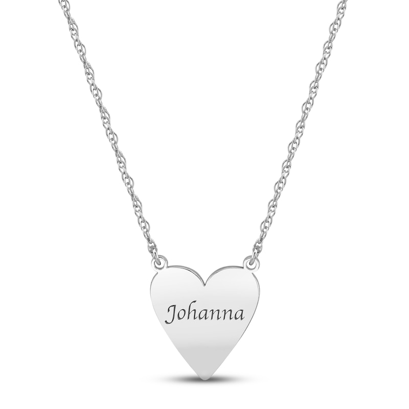 Main Image 1 of Heart Name Necklace 10K White Gold 18&quot;