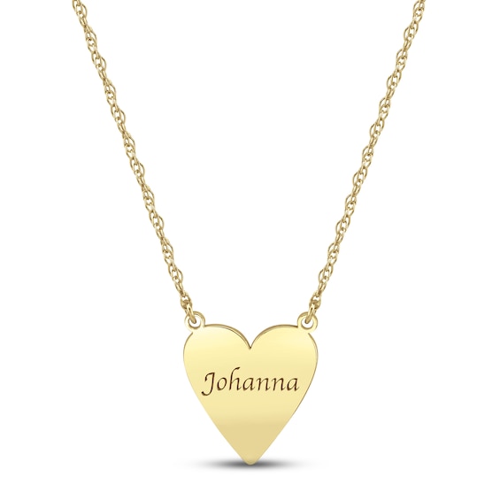 Heart Name Necklace 10K Yellow Gold 18"