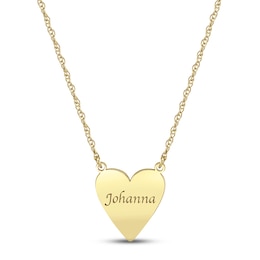 Heart Name Necklace 14K Yellow Gold 18"
