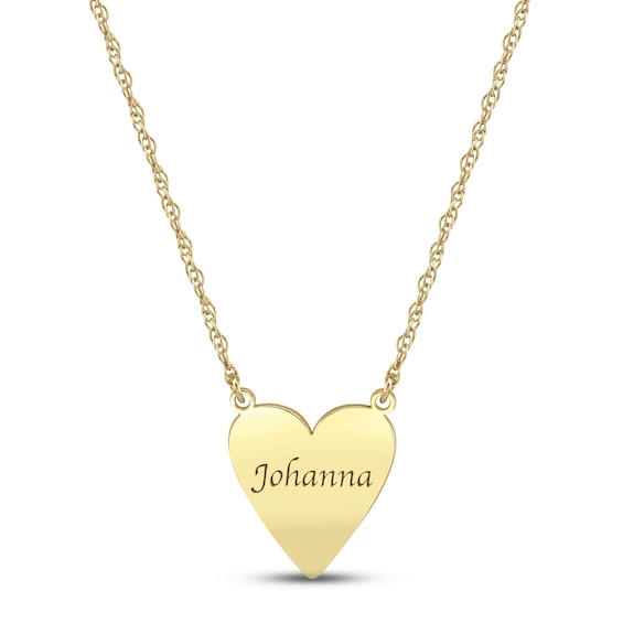 Heart Name Necklace 14K Yellow Gold 18"