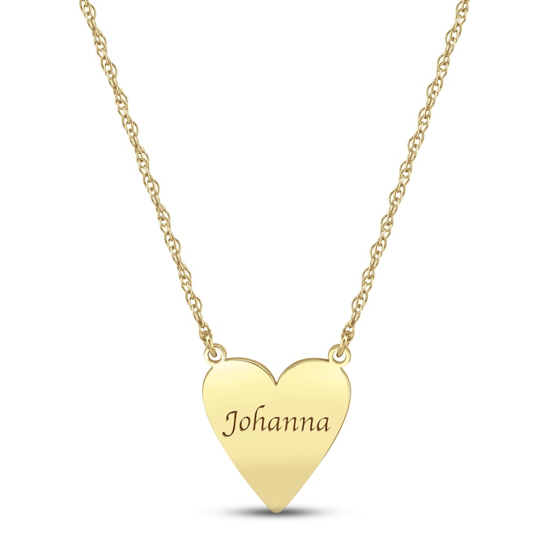 Main Image 1 of Heart Name Necklace 14K Yellow Gold 18&quot;
