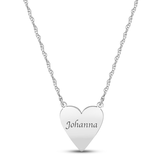 Heart Name Necklace Sterling Silver 18"