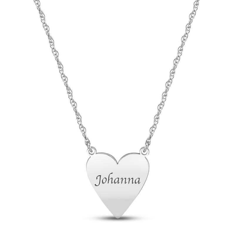 Main Image 1 of Heart Name Necklace Sterling Silver 18&quot;