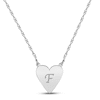 Thumbnail Image 0 of Script Initial Heart Necklace 10K White Gold 18"