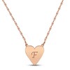 Thumbnail Image 1 of Script Initial Heart Necklace 14K Rose Gold 18&quot;