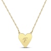 Thumbnail Image 1 of Script Initial Heart Necklace 14K Yellow Gold 18&quot;