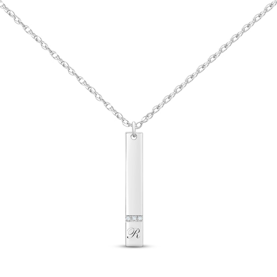 Sterling Silver V Bar Necklace