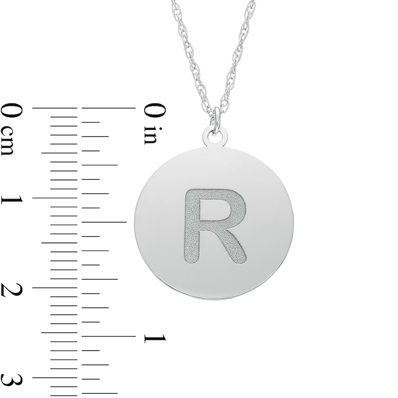 Main Image 2 of Initial Disc Necklace 10K White Gold 18&quot;