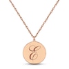 Thumbnail Image 0 of Script Initial Disc Necklace 14K Rose Gold 18"
