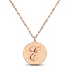 Thumbnail Image 1 of Script Initial Disc Necklace 14K Rose Gold 18&quot;
