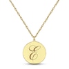 Thumbnail Image 1 of Script Initial Disc Necklace 14K Yellow Gold 18&quot;