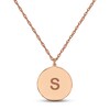 Thumbnail Image 1 of Initial Disc Necklace 14K Rose Gold 18&quot;