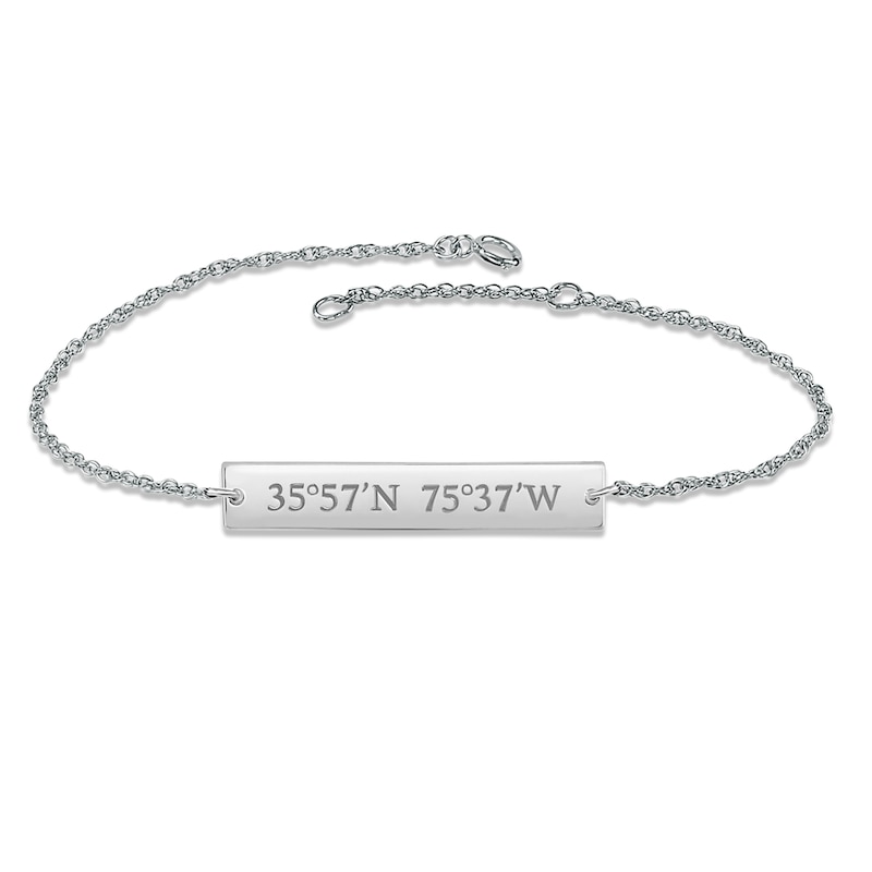 Main Image 1 of Coordinates Bar Bracelet 10K White Gold 7.25&quot;