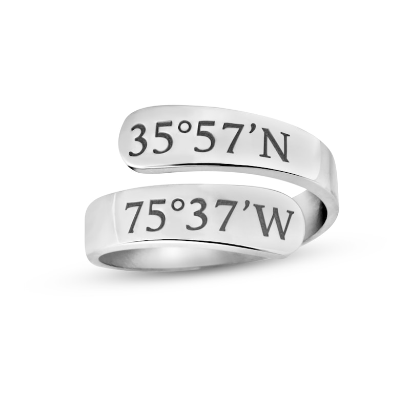 Coordinates Wrap Ring 14K White Gold