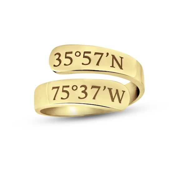 Coordinates Wrap Ring 14K Yellow Gold