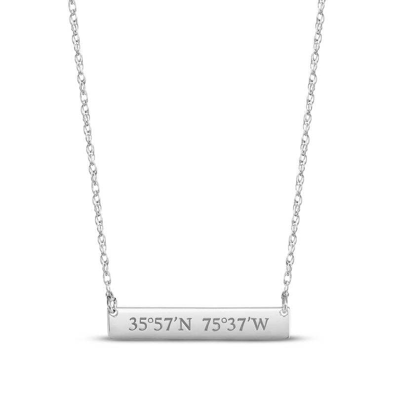 Main Image 1 of Coordinates Bar Necklace 10K White Gold 18&quot;