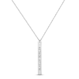 Coordinates Vertical Bar Necklace Sterling Silver 18"