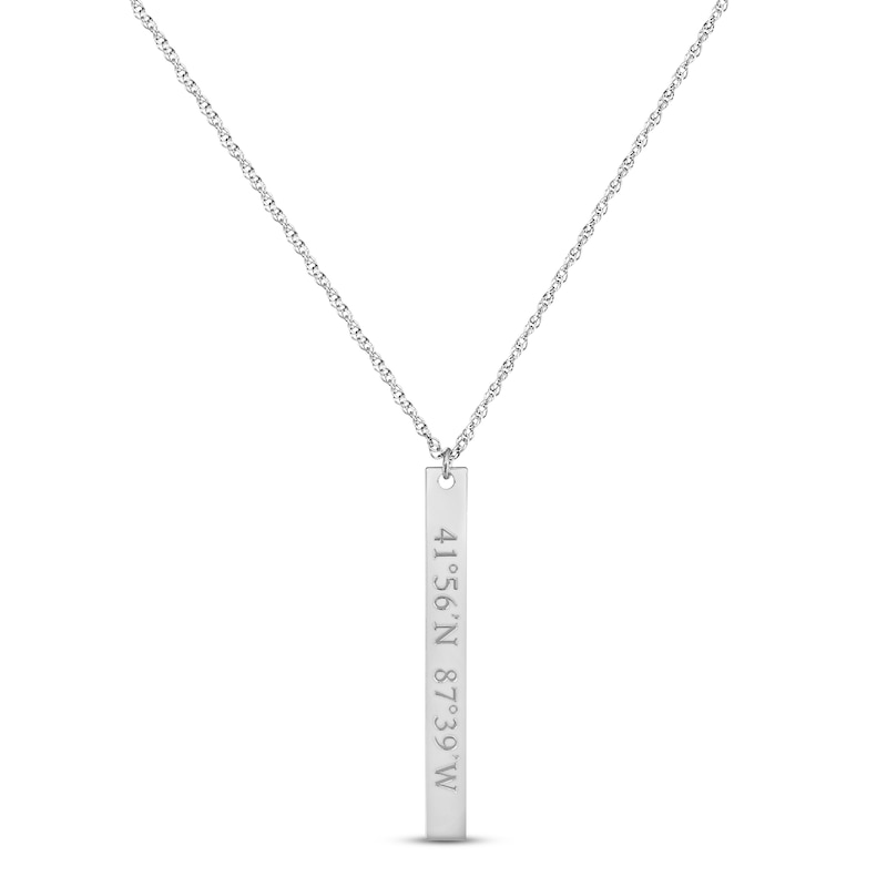 Main Image 1 of Coordinates Vertical Bar Necklace Sterling Silver 18&quot;