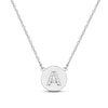 Thumbnail Image 1 of Diamond Initial Disc Necklace 10K White Gold 18&quot;